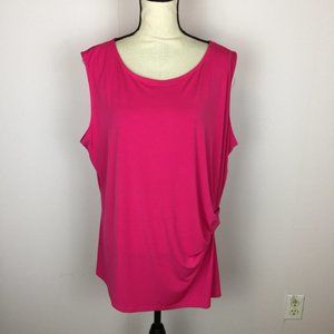 Like new! Jones New York Collection Tank Top Blouse 3X Pink Knit Sleeveless